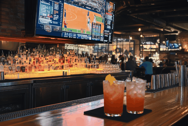 Basketball On-Premise insights highlighting peanut butter and passion fruit flavors, espresso martinis, and tequila and vodka performance.