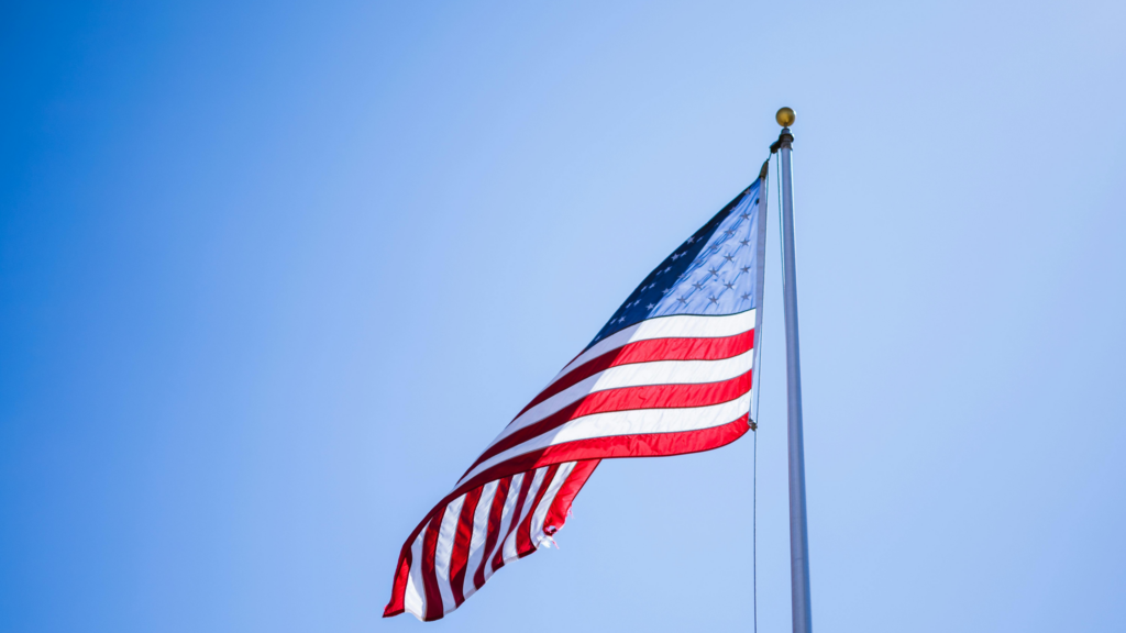 American flag on the 4th of July