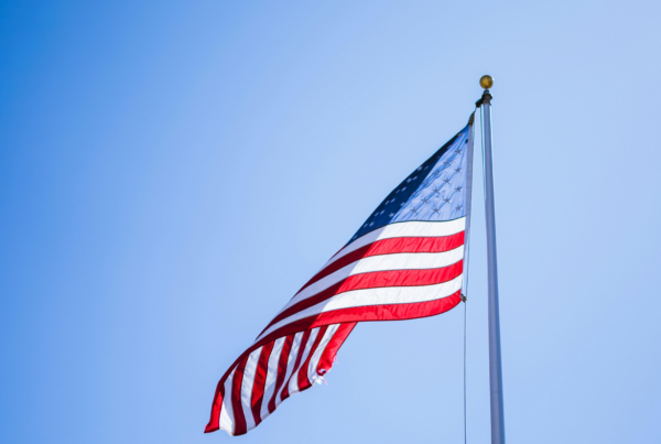 American flag on the 4th of July